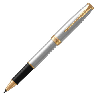 Ручка роллер Parker Sonnet Core T527 (CW1931506) Stainless Steel GT M черн. черн. подар.кор. сменный стержень 1стерж. кругл. 1цв. - купить недорого с доставкой в интернет-магазине