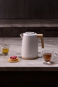 Чайник электрический Vitek VT-1154 1.7л. 2200Вт белый/дерево корпус: металл/пластик - купить недорого с доставкой в интернет-магазине