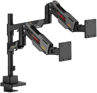 Кронштейн для мониторов Ultramounts UM744BG черный/серый 24"-57" макс.27кг крепление к столешнице поворот и наклон - купить недорого с доставкой в интернет-магазине