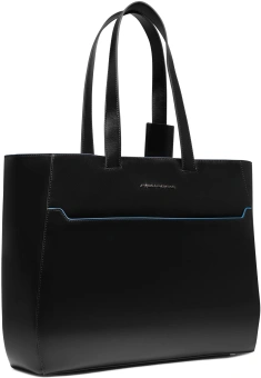 Деловая сумка женская Piquadro Blue Square BD6680B2/N с отделением для ноутбука 15.6" черная натур.кожа - купить недорого с доставкой в интернет-магазине