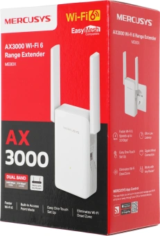 Повторитель беспроводного сигнала Mercusys ME80X AX3000 10/100/1000BASE-TX белый - купить недорого с доставкой в интернет-магазине