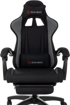 Кресло игровое Zombie Shadow черный/серый с подголов. крестов. пластик подст.для ног пластик черный - купить недорого с доставкой в интернет-магазине