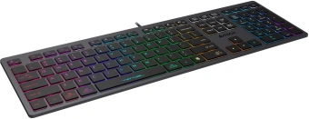 Клавиатура A4Tech FX60H серый USB slim LED (FX60H GREY/NEON) кабель 1.5м - купить недорого с доставкой в интернет-магазине