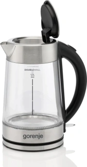 Чайник электрический Gorenje K17GDWII 1.7л. 2200Вт черный корпус: стекло/металл/пластик - купить недорого с доставкой в интернет-магазине