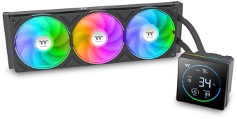 Система водяного охлаждения Thermaltake TH360-S V3 ARGB Soc-AM5/AM4/1200/1700/1851 черный 4-pin 37.8dB Al LCD 365W Ret (CL-W470-PL12SW-A) - купить недорого с доставкой в интернет-магазине
