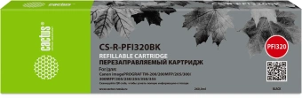 Картридж перезаправляемый струйный Cactus CS-R-PFI320BK PFI-320BK черный (260мл) для Canon imagePrograf TM-200/200MFP/205/300/300MFP/305/250/255/350/355 без чипа - купить недорого с доставкой в интернет-магазине