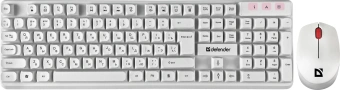 Клавиатура + мышь Defender Milan C-992 клав:белый мышь:белый/красный USB беспроводная Multimedia (45994) - купить недорого с доставкой в интернет-магазине