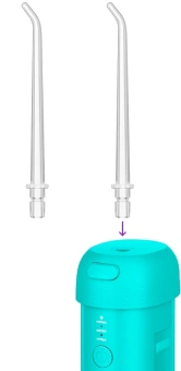 Ирригатор Kitfort КТ-2988 портатив. 2насад. белый/бирюзовый - купить недорого с доставкой в интернет-магазине