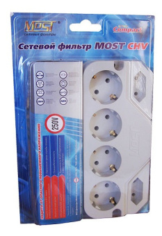 Сетевой фильтр Most CHV 5м (6 розеток) белый (коробка) - купить недорого с доставкой в интернет-магазине