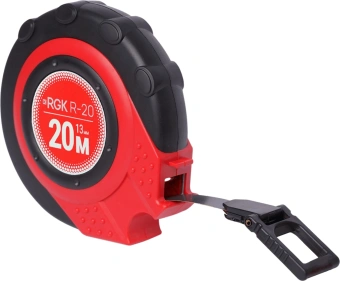 Рулетка строительная RGK R20 дл.полотна 20м изм.шкала в см зацеп простой красный/черный (755894) - купить недорого с доставкой в интернет-магазине