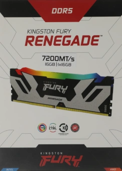 Память DDR5 16GB 7200MHz Kingston KF572C38RSA-16 Fury Renegade Black RGB RTL Gaming PC5-57600 CL38 DIMM 288-pin 1.45В single rank с радиатором Ret - купить недорого с доставкой в интернет-магазине