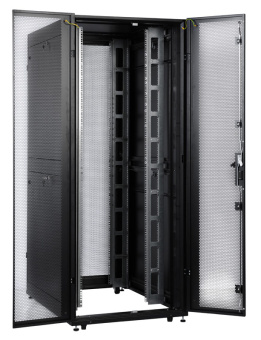 Шкаф серверный ЦМО (ШТК-СП-48.8.12-48АА-9005) напольный 48U 800x1130мм пер.дв.перфор. задн.дв.перфор.2-хст. 2 бок.пан. направл.под закл.гайки 1350кг черный 890мм 170кг 180град. 2215мм - купить недорого с доставкой в интернет-магазине