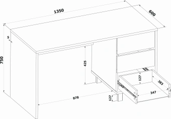 Стол Сокол СПм-210 столешница ЛДСП белый 75x135x60см (00-00015564) - купить недорого с доставкой в интернет-магазине