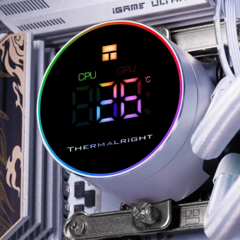 Система водяного охлаждения Thermalright Frozen Magic 360 Digital V2 ARGB Soc-AM5/AM4/1200/1700/1851 белый 4-pin 28.2dB Al LCD Ret (F-MAGIC-360-DIGITAL-WH-ARGB-V2) - купить недорого с доставкой в интернет-магазине