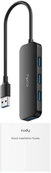 Разветвитель USB 3.0 Cudy UH40A 4порт. черный - купить недорого с доставкой в интернет-магазине