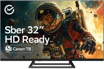 Телевизор LED Sber 32" SDX-32H3114 Салют ТВ Frameless черный HD 60Hz DVB-T DVB-T2 DVB-C DVB-S DVB-S2 USB WiFi Smart TV - купить недорого с доставкой в интернет-магазине