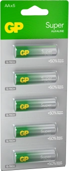Батарея GP Super Alkaline 15AA21-2CRSC5 AA 2500mAh (5шт) блистер - купить недорого с доставкой в интернет-магазине
