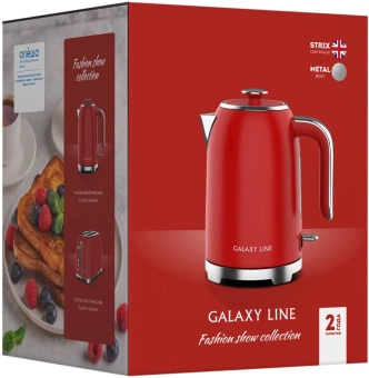 Чайник электрический Galaxy Line GL 0349 1.7л. 2200Вт красный корпус: нерж.сталь (ГЛ0349Л) - купить недорого с доставкой в интернет-магазине