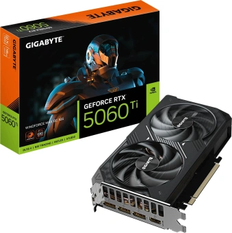 Видеокарта Gigabyte PCI-E 5.0 GV-N506TWF2MAX OC-16GD 1.0 NVIDIA GeForce RTX 5060TI 16Gb 128bit GDDR7 2587/28000 HDMIx1 DPx3 HDCP Ret - цена, купить или заказать с доставкой в интернет-магазине Видеокарта Gigabyte PCI-E 5.0 GV-N506TWF2MAX OC-16GD 1.0 NVIDIA GeForce RTX 5060TI 16Gb 128bit GDDR7 2587/28000 HDMIx1 DPx3 HDCP Ret - купить недорого с доставкой в интернет-магазине