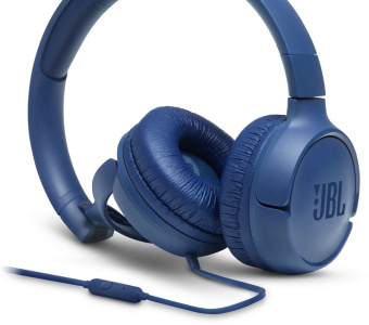 Гарнитура накладные JBL Tune 500 1.187м синий проводные оголовье (JBLT500BLU) - купить недорого с доставкой в интернет-магазине