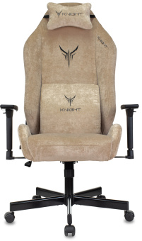 Кресло игровое Knight N1 Fabric бежевый Light-21 с подголов. крестов. металл - купить недорого с доставкой в интернет-магазине
