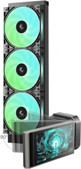 Система водяного охлаждения Deepcool LT360 Vision ARGB Soc-AM5/AM4/1200/1700/1851 черный 4-pin 33.66dB Al LCD 350W 1768gr Ret (R-LT360VISION-BKAMMC-G-1) - купить недорого с доставкой в интернет-магазине
