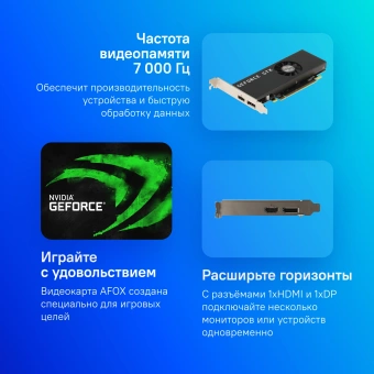 Видеокарта Afox PCI-E 3.0 AF1050-4096D5L4 NVIDIA GeForce GTX 1050 4Gb 128bit GDDR5 1354/7000 HDMIx1 DPx1 HDCP Ret - купить недорого с доставкой в интернет-магазине