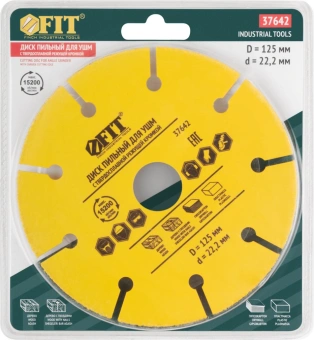 Диск пильный по дер. FIT 37642 d=125мм d(посад.)=22.2мм (угловые шлифмашины) - купить недорого с доставкой в интернет-магазине