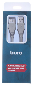 Кабель Buro USB A(m) USB A(f) 1.8м (BHP RET USB_AF18) серый (блистер) - купить недорого с доставкой в интернет-магазине