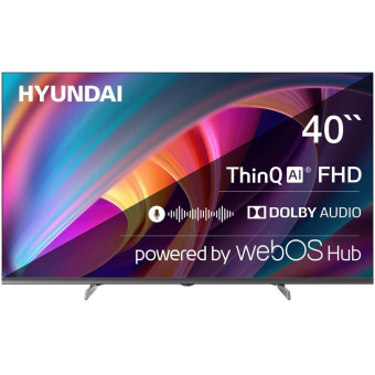 Телевизор LED Hyundai 40" H-LED40BS5011 Google TV Frameless Metal черный/черный FULL HD 60Hz DVB-T DVB-T2 DVB-C DVB-S DVB-S2 USB WiFi Smart TV - купить недорого с доставкой в интернет-магазине