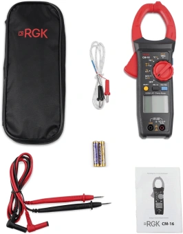 Клещи токоизмерительные RGK CM-16 цифр. измер.ток:переменный черный/красный (755122) - купить недорого с доставкой в интернет-магазине