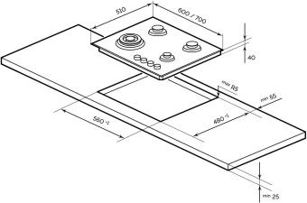 Газовая варочная поверхность Lex GVG 644 T BL черный - купить недорого с доставкой в интернет-магазине