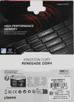 Память DDR4 2x8GB 4600МГц Kingston KF446C19RB2K2/16 Fury Renegade Black RTL Gaming PC4-36800 CL19 DIMM 288-pin 1.5В kit dual rank с радиатором Ret - купить недорого с доставкой в интернет-магазине