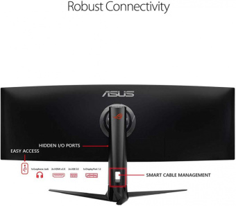 Монитор Asus 49" ROG Strix XG49VQ черный VA LED 32:9 HDMI M/M матовая HAS Piv 450cd 3840x1080 144Hz FreeSync 2 DP FHD USB 12.2кг - купить недорого с доставкой в интернет-магазине