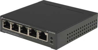 Коммутатор TP-Link TL-SG105PE (L2) 5x1Гбит/с 4PoE+ 65W управляемый - купить недорого с доставкой в интернет-магазине