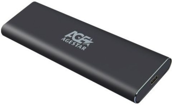 Внешний корпус SSD AgeStar 3UBNF5C SATA III USB 3.0 USB 3.0 Type-С алюминий черный M2 2280 B-key - купить недорого с доставкой в интернет-магазине