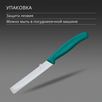 Нож кухонный Victorinox Swiss Classic (6.7834.C1) стальной столовый для томатов лезв.110мм серрейт. заточка зеленый - купить недорого с доставкой в интернет-магазине