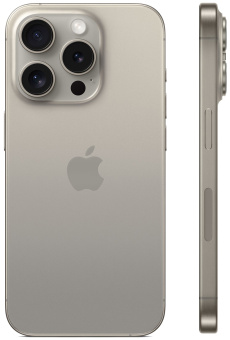 Смартфон Apple A3104 iPhone 15 Pro 128Gb титан моноблок 3G 4G 2Sim 6.1" 1179x2556 iOS 17 48Mpix 802.11 a/b/g/n/ac/ax NFC GPS Protect - купить недорого с доставкой в интернет-магазине