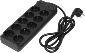 Сетевой фильтр Powercom SP-10 USB2A1СB 3,0м 3.0м (10 розеток) черный (коробка) - купить недорого с доставкой в интернет-магазине
