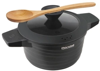 Кастрюля Rondell Walzer RDA-766 4.7л. d=24см (с крышкой) черный - цена, купить или заказать с доставкой в интернет-магазине Кастрюля Rondell Walzer RDA-766 4.7л. d=24см (с крышкой) черный - купить недорого с доставкой в интернет-магазине