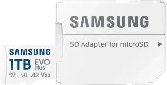 Флеш карта microSDXC 1TB Samsung MB-MC1T0SA EVO Plus V30 A2 + adapter - купить недорого с доставкой в интернет-магазине