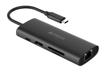 Разветвитель USB-C A4Tech DST-80C 2порт. серый - купить недорого с доставкой в интернет-магазине
