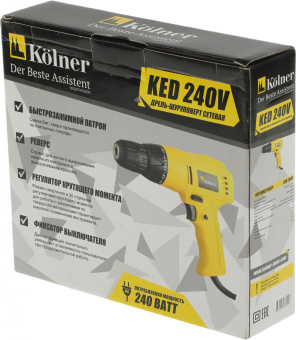 Дрель-шуруповерт Kolner KED 240 V 240Вт патрон:быстрозажимной (КН240ВЕД) - купить недорого с доставкой в интернет-магазине