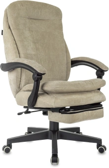 Кресло руководителя Бюрократ T-9950MSG-F Fabric песочный Light-21 крестов. пластик подст.для ног - купить недорого с доставкой в интернет-магазине