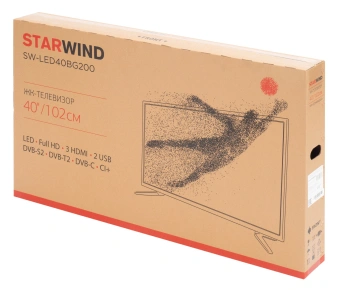Телевизор LED Starwind 40" SW-LED40BG200 Frameless черный FULL HD 60Hz DVB-T DVB-T2 DVB-C DVB-S DVB-S2 USB - купить недорого с доставкой в интернет-магазине
