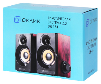 Колонки Оклик OK-161 2.0 черный/вишня 6Вт - купить недорого с доставкой в интернет-магазине