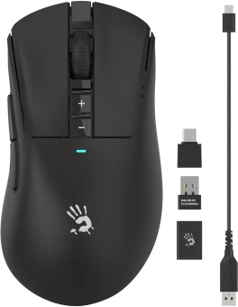 Мышь A4Tech Bloody R73 Ultra черный оптическая 20000dpi беспров. USB-C 7but (R73 ULTRA BLACK) - купить недорого с доставкой в интернет-магазине