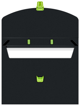 Портфель Бюрократ Black Opal BLPP01LETT 1 отдел. A4 пластик 0.7мм черный/салатовый - купить недорого с доставкой в интернет-магазине