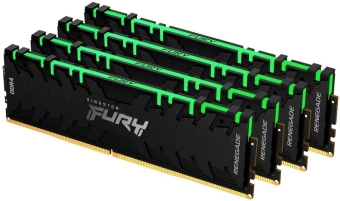 Память DDR4 4x8GB 3600MHz Kingston KF436C16RBAK4/32 Fury Renegade RGB RTL Gaming PC4-28800 CL16 DIMM 288-pin 1.35В kit single rank с радиатором Ret - купить недорого с доставкой в интернет-магазине