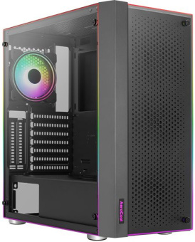 Корпус Aerocool Skribble черный без БП ATX 3x120mm 4x140mm 2xUSB3.0 audio bott PSU - купить недорого с доставкой в интернет-магазине
